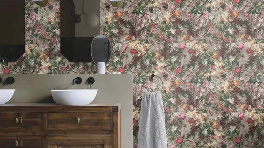 Rasch Vliestapete 605631 Passepartout - Blumen Pink Beige Lila