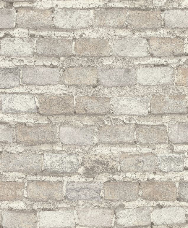428049 Beige-Hellbeige Vliestapete mit Steinmuster von Rasch