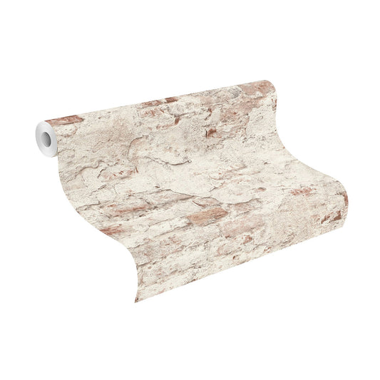 939309 Beige Vliestapete mit Steinmuster von Rasch