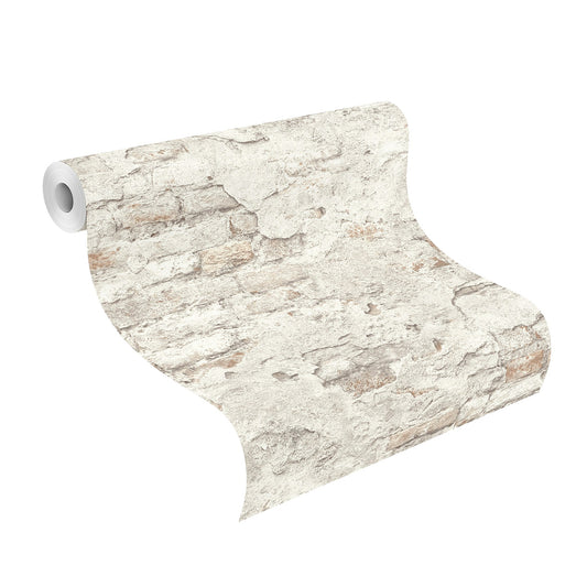 939316 Grau Vliestapete mit Steinmuster von Rasch