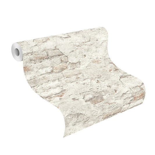 939316 Grau Vliestapete mit Steinmuster von Rasch