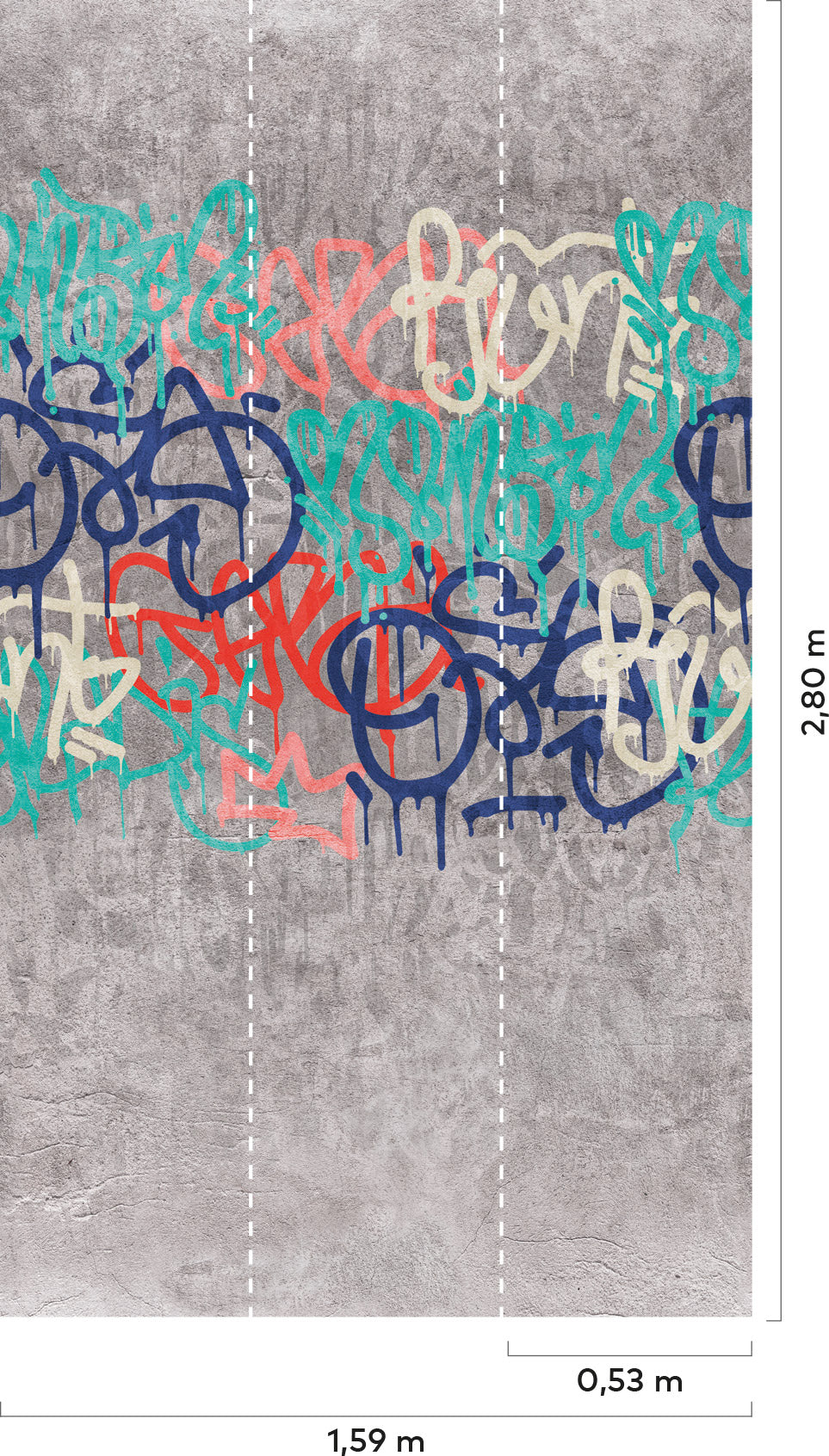 Grandeco A35201 – Fototapete Graffiti auf Betonoptik