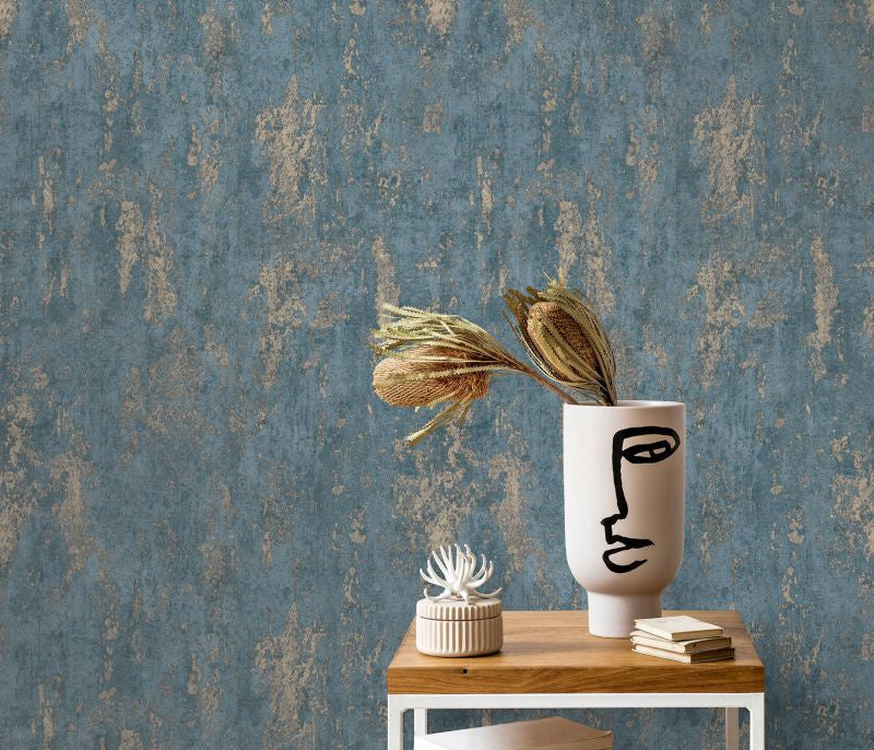 Vliestapete Blau Metallic Putz Optik 10273-08 Erismann