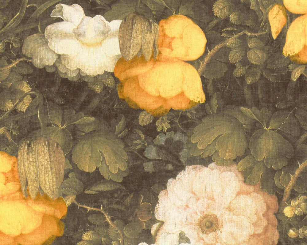 A.S. Création Metropolitan Stories 36921-1 Blumen Vintage dunkelgrün ge