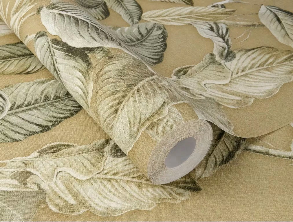 Rasch 571479 – Vliestapete Tropische Blattoptik Beige Back To Nature