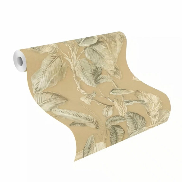 Rasch 571479 – Vliestapete Tropische Blattoptik Beige Back To Nature