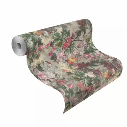 Rasch Vliestapete 605631 Passepartout - Blumen Pink Beige Lila