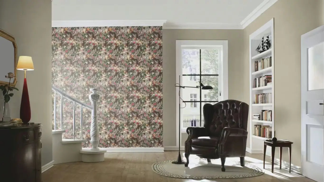 Rasch Vliestapete 605631 Passepartout - Blumen Pink Beige Lila