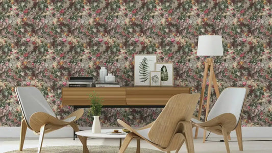 Rasch Vliestapete 605631 Passepartout - Blumen Pink Beige Lila