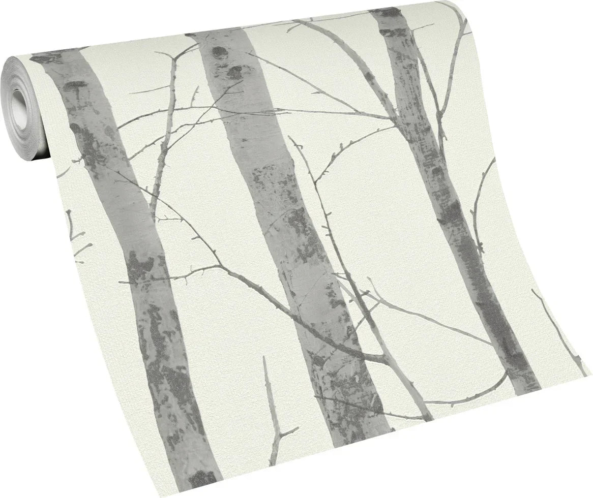 Erismann Vliestapete Instawalls 5433-47 – Birken/Baum-Motiv grau/anthraz
