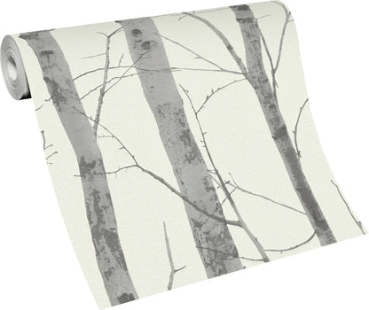 Erismann Vliestapete Instawalls 5433-47 – Birken/Baum-Motiv grau/anthraz