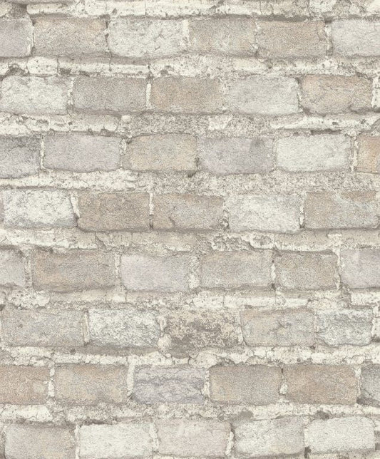 428049 Beige-Hellbeige Vliestapete mit Steinmuster von Rasch