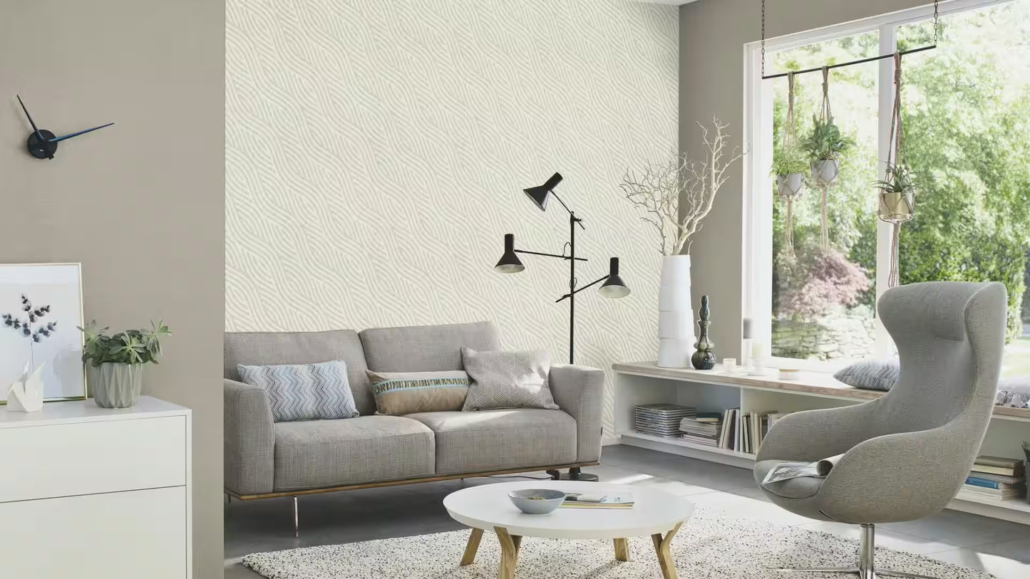 Rasch 452037 Grau Vliestapete Textiloptik Kalahari Struktur Unitapete