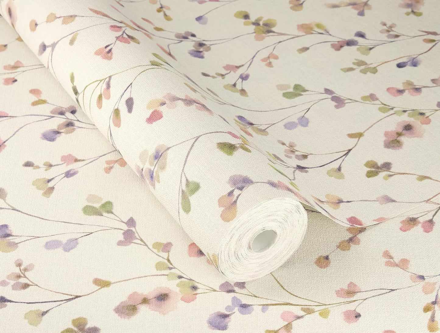 Rasch Vliestapete 486155 Country Charme Blätter Ranken Rosa Altrosa Floral Landhausstil