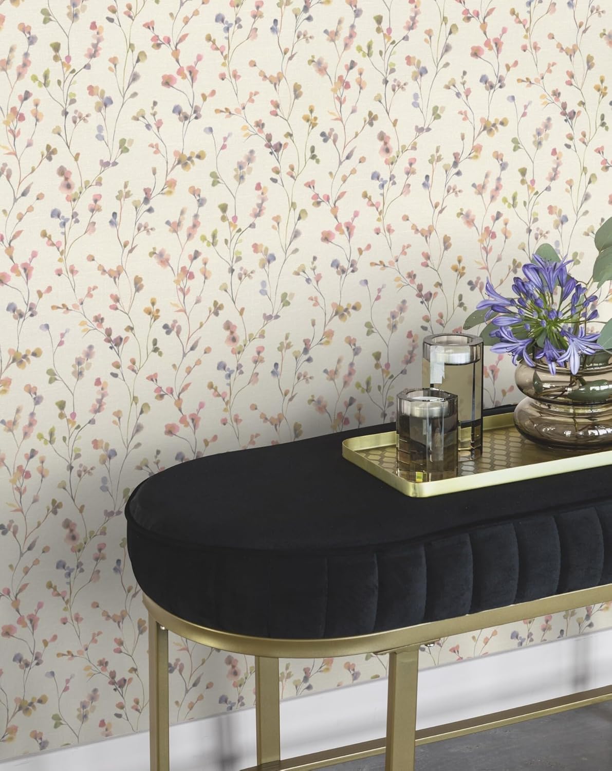 Rasch Vliestapete 486155 Country Charme Blätter Ranken Rosa Altrosa Floral Landhausstil