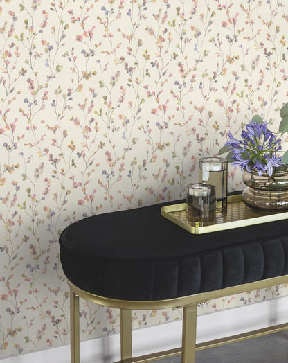 Rasch Vliestapete 486155 Country Charme Blätter Ranken Rosa Altrosa Floral Landhausstil
