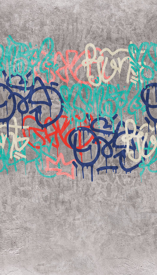 Grandeco A35201 – Fototapete Graffiti auf Betonoptik