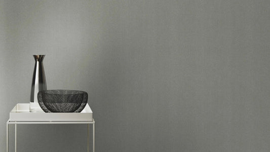 Rasch Vliestapete 441611 Welcome Home - Edle Unitapete in Grau mit Glimmer-Effekt