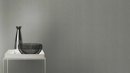 Rasch Vliestapete 441611 Welcome Home - Edle Unitapete in Grau mit Glimmer-Effekt