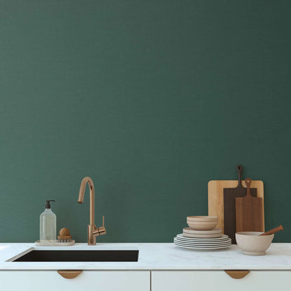 A.S. Création 39098‑4 – Vliestapete Leinen-Textiloptik Grün