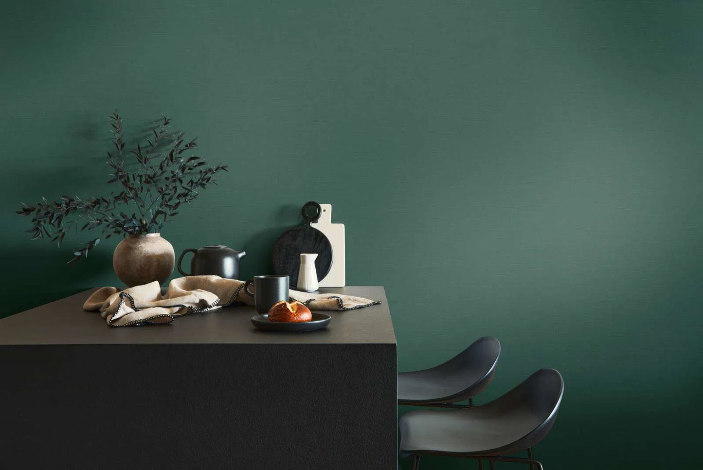 A.S. Création 39098‑4 – Vliestapete Leinen-Textiloptik Grün