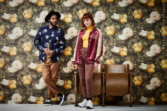 A.S. Création Metropolitan Stories 36921-1 Blumen Vintage dunkelgrün gelb