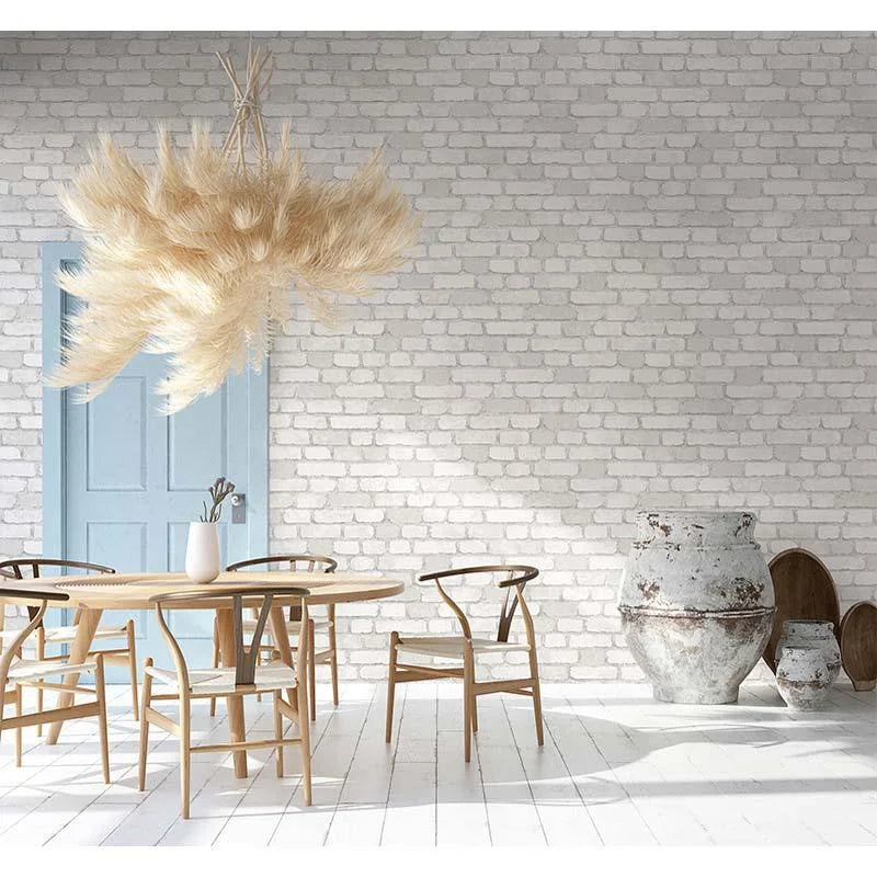 Vliestapete Backstein 3D Granulat weiß-grau Mustertapete Marburg 58412